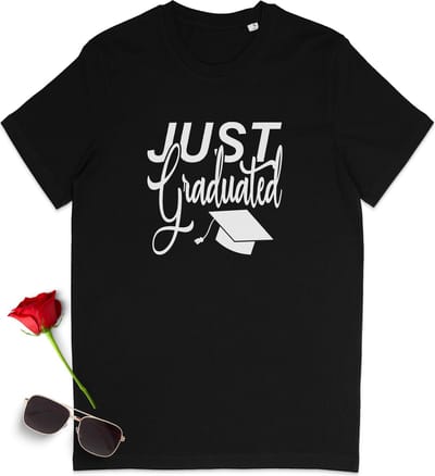 Geslaagd T-shirt 2025 – Just Graduated – Cadeau voor geslaagde – Examens - Zwart - S