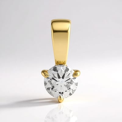 Cavill - Gouden Hanger 9K - VVS2 Ronde Briljant Diamant 0,187 ct - Luxe 375 Geelgoud Sieraad - Elegante Draagbare Hanger
