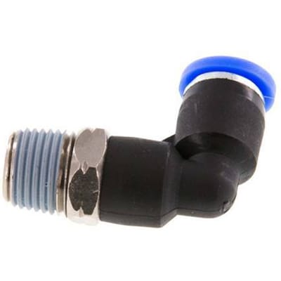 5/32'' x 1/8'' NPT 90 graden L-verbinding Messing/PBT Insteekfitting Buitendraad Draaibaar NBR [2 Stuks]