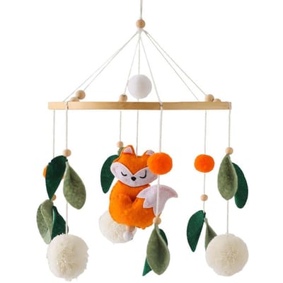 Houten Rammelaars Speelgoed Babybedje Mobiel Bedbel Zacht Vilt Ballon Pasgeboren Muziek Bedbel Hangend Speelgoed Bedje Beugel Babycadeaus