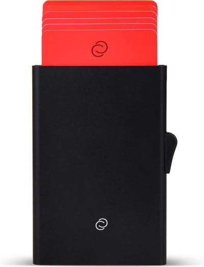 C-Secure Cardholder - Zwart - Pasjeshouder - RFID & NFC kaarthouder - Pasjeshouders voor Mannen en Vrouwen - Kaarthouder pasjes - Pashouder uitschuifbaar - Inclusief Luxe Cadeaubox - Vaderdag cadeau