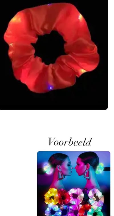 Akyol - LED scrunchie rood – lichtgevend - haarband - halloween haarband Haarelastiek-halloween - neon rood- neon haar elastiek - haar elastiek rood - Haaraccessoires - crunch elastiek - rood - foute feest - halloween feest