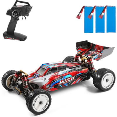 Wltoys XKS 104001 RC voiture 45 km/h voiture de course à grande vitesse 1/10 2.4 GHz RC Buggy 4WD course tout-terrain 3 batteries rouge