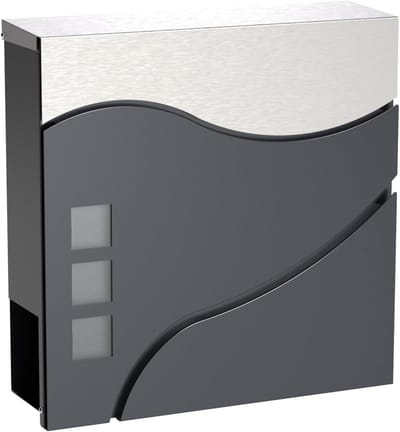 Wandbrievenbus - Postkast - Post Ontvangen - Met Krantenrol - 37 cm - Antraciet