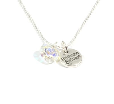 Heaven Eleven KIDS - Meisjes - ketting - ballchain - rvs - swarovski - hart - 60cm
