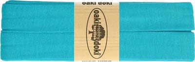 Oaki Doki Jersey Tricot Biaisband 20mm – 3 Meter – Aquablauw 472 – Elastisch Afwerkingslint voor Stretchstoffen