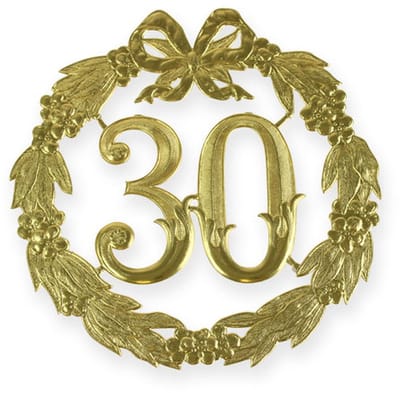 Jubileumnummer 30 in goud