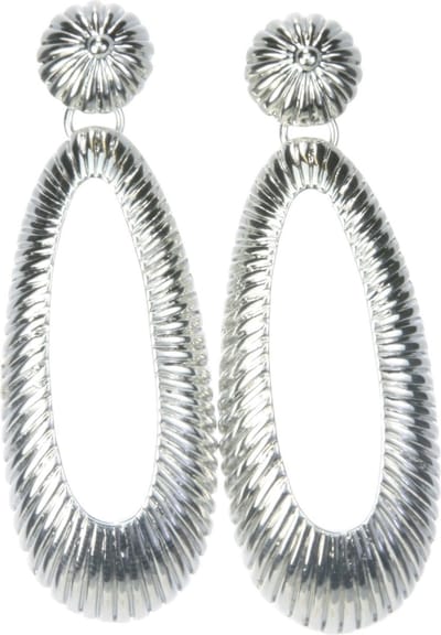 Behave - Oorstekers met bewerkte ovaalvormige hangers - 6,2 cm