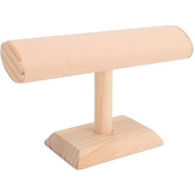 2 stuks Armband Display Stand Houten Sieraden Horloges Houder Enkele Laags Armbandenrek voor Slaapkamer beige