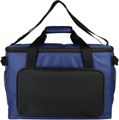 Collapsible Cooler Bag 36L Large Insulated Picnic Basket - Waterproof Outdoor Tote with Shoulder Strap - Gifts for Couples, Housewarming, or Wedding,Blue