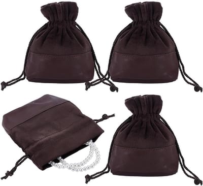 Opbergzakken met trekkoord van fluweel - 3 stuks geschenkzakjes voor sieraden, ringen en oorbellen, zwart, 11 x 11,7 cm, ideaal voor bruiloften en gastgeschenken