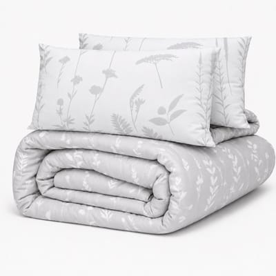 Decoware Dekbed zonder Overtrek 200x200 cm - Silhouette Leaves - Hoesloos Dekbed Wasbaar - Microvezel - Incl. Kussenslopen - All Season - Tweepersoons