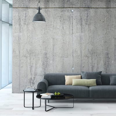 Fotobehang Profhome 392551-GU vliesbehang hardvinyl warmdruk in reliëf glad in betonlook mat grijs groen 1,59 m x 2,8 m