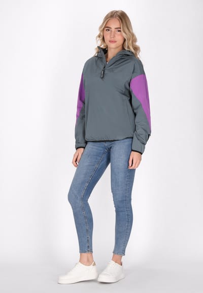 Schmuddelwedda Blouson Dames Grijsblauw kleurblok