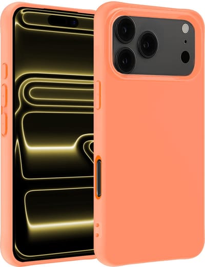Hoesje - Geschikt voor Apple iPhone 17 Pro - Sterk & Shockproof - Hoes Cover - Siliconen Case - Telefoonhoesjes - Perzik
