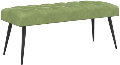 vidaXL - Bank - met - knopen - tufting - Lichtgroen - 110 - x - 40 - x - 46 - cm - Fluweel