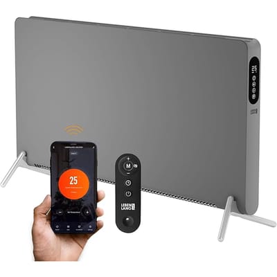 LIFETIME Elektrische Verwarming – 3 Warmtestanden, WiFi & App-bediening – 2000W – 94,5 x 50,5 x 12,5 cm – Grijs