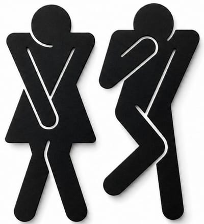 Houten wanddecoratie / WOODEN WALL DECORATION - Muurdecoratie / Wall art - Toilet Pictogram / Toilet Icon - 14 x 15cm - ZWART / BLACK