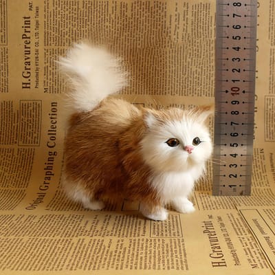 Simulatie Kat Pluche Speelgoed Zacht Gevuld Kitten Model Nep Katten Realistische Dieren voor Kinderen Meisjes Verjaardag Valentijnsdag Cadeau donkere kaki kleur