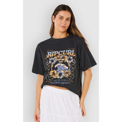 Rip Curl Pacific Coast Heritage T-shirt Met Korte Mouwen Zwart S Vrouw