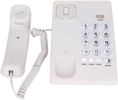 Dailygoods - Desktop-draadloze telefoon - Grote knop - Hoog volume - Wit - Thuis kantoor - Hotel - Gebruiksvriendelijk