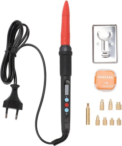 Heat Set Insert Tips, 60W Digital Soldering Iron Heat Set Insert Tool with 8 Pieces Insert Tips M2 M2.5 M3 M4 M5 M6 M7 M8 (EU Plug)