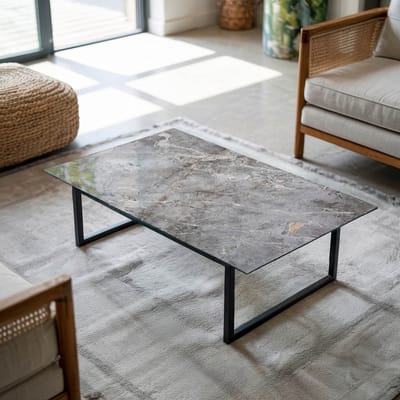 Coloray Tafelblad - Salontafel Blad - 120x80 cm - Grijs - Rechthoek Glazen Tafelblad - Glazen Blad - Tafelblad Van Gehard Glas - Tuintafelblad - Tafelblad Buiten woonkamerdecoratie