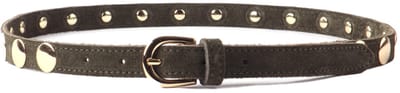 Giuliano Lederen Suede riem - Made in Italy - Dames - Olijfgroen