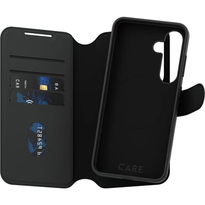 CARE by PanzerGlass Tango 2 in 1 Wallet Case geschikt voor MagSafe geschikt voor Samsung Galaxy S25 - Black