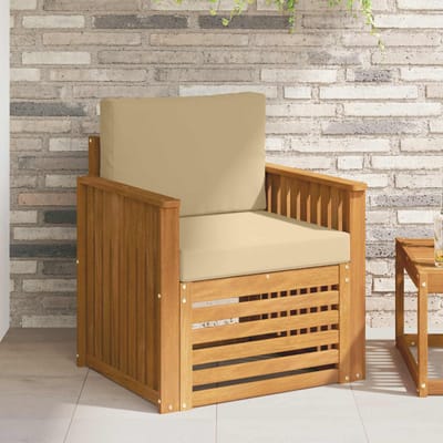 vidaXL - Buiten - bank - set - Massief - Acacia - Hout - en - Polyester