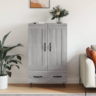 vidaXL - Hoge - kast - 69,5x31x115 - cm - bewerkt - hout - grijs - sonoma - eikenkleurig