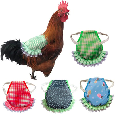 Cuhostki-Kippenzadel-Rugbeschermer-Dubbele Laag-Rood Geruit-Groen Geruit-Sterretjes-Blauwe Ananas-Kippenveren Bescherming-Kippenhouderij