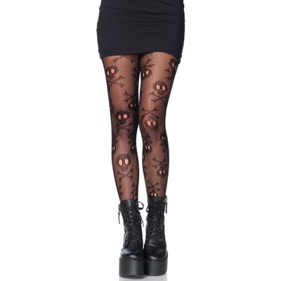 Damespanty Leg Avenue Pirate Skull Net Pantyhose