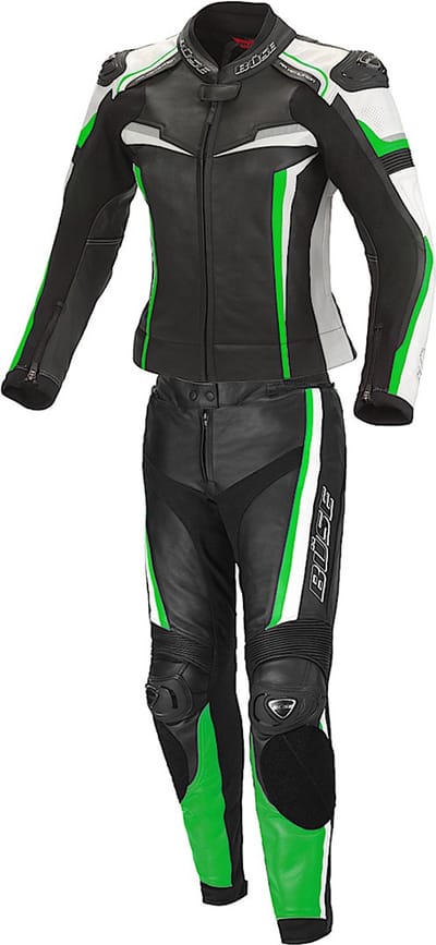 Büse Mille Dames Zwart Groen 2-Delig Motorpak - Racepak