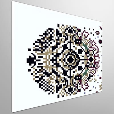 Pixel art vrouw schilderij | Vrouwelijke schoonheid tot leven gebracht in levendige pixelkunstpracht | Kunst - 100x100 centimeter op Forex | Foto op Forex