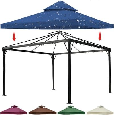 Gazebo Luifel - Overkapping Vervanging - Buiten Leven - Ventilatie Dak - 3 x 3 meter - Blauw