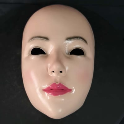 Half gezicht prachtige vrouw latex masker, feest drag masker One Size roze
