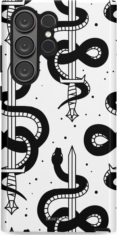 Casetastic Hoesje Geschikt voor Samsung S23 Ultra - Stijlvolle Beschermende Duo-layer Case - Sluipzwaard