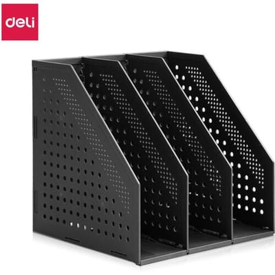 Deli drievoudige documentenorganizer, opbergoplossing voor bureau, donkergrijs, 1 stuk
