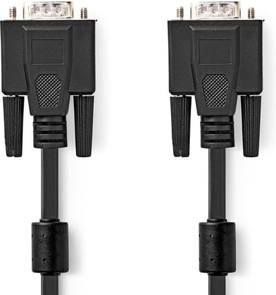 Nedis VGA-Kabel - VGA Male - VGA Male - Vernikkeld - Maximale resolutie: 1280x768 - 15.0 m - Rond - ABS - Zwart - Polybag