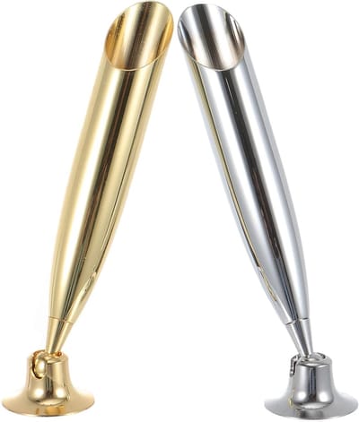 2 Stuks Metalen Pennenhouder voor Bureau, Kalligrafie Pennenhouder, Desk Pen Funnel Basis, Organisator voor Thuis en Kantoor