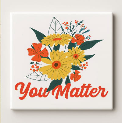 Jij Bent Belangrijk Tegeltje – 15x15cm Inspirerend Keramisch Wandtegel – Positieve Affirmatie Woondecoratie – Motiverend Cadeau voor Geliefden