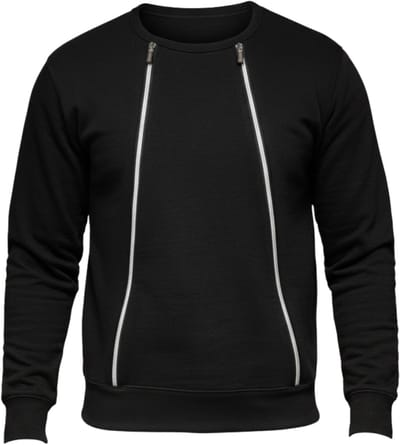 OMBRE Sweater - Regular Fit - Katoen - Lange Mouw Zwart S