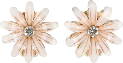 Haarsoires Haarspeld Haarklemmen 2,5cm – Glitter Bloemvorm met Strass Steentjes – Goud Wit – Set van 2 - Haarclip Klem - Hair Claw - voor Opsteken Haar - Hair Clip - Decoratieve Haaraccessoire