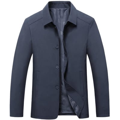 Jassen voor mannen van middelbare en oudere leeftijd, nieuwe tops voor de lente en herfst, vaderkleding, herenjassen, zakelijk casual revers dunne jassen XXL gray