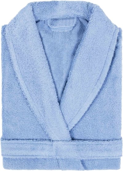 Badstof Badjas Uni Pure Royal met Shawlkraag Mar Zeeblauw Maat XL