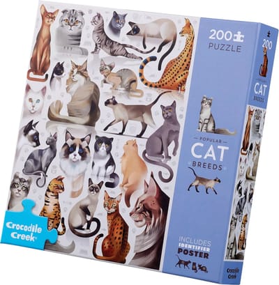 Crocodile Creek puzzel katten - 200 stukjes - dierenpuzzel 8 jaar+.