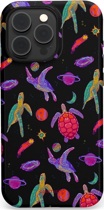 Casetastic Hoesje Geschikt voor Apple iPhone 15 Pro Max Magsafe - Stijlvolle Beschermende Duo-layer Case - Astro schildpad