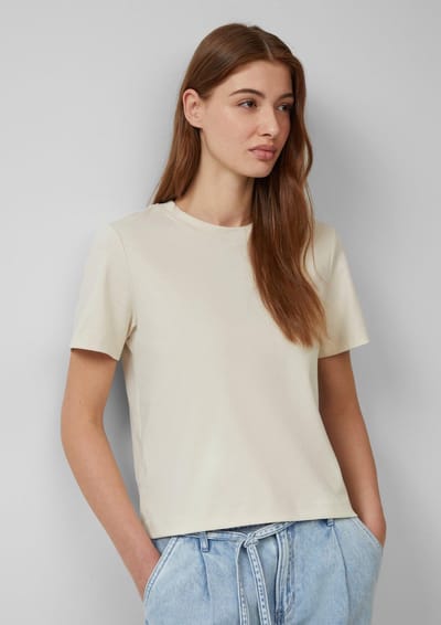 s.Oliver - female - T-shirt van interlock-jersey met ronde hals