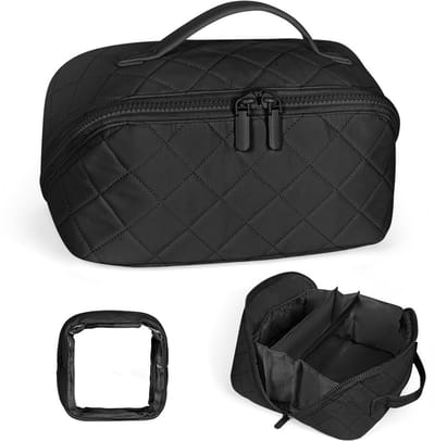 Dailygoods- Make-uptasje met grote capaciteit - Draagbare Toilettas - Cosmetica Organizer - Set van 2 - Duurzaam Polyester - Handvat voor Vrouwen - Cosmeticatas